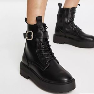 Boots Alix chunky lace up ankle boots in black